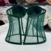 EMY Fashion LLC Emerald Green Sheer Mesh Bustier Corset