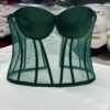 EMY Fashion LLC Emerald Green Sheer Mesh Bustier Corset